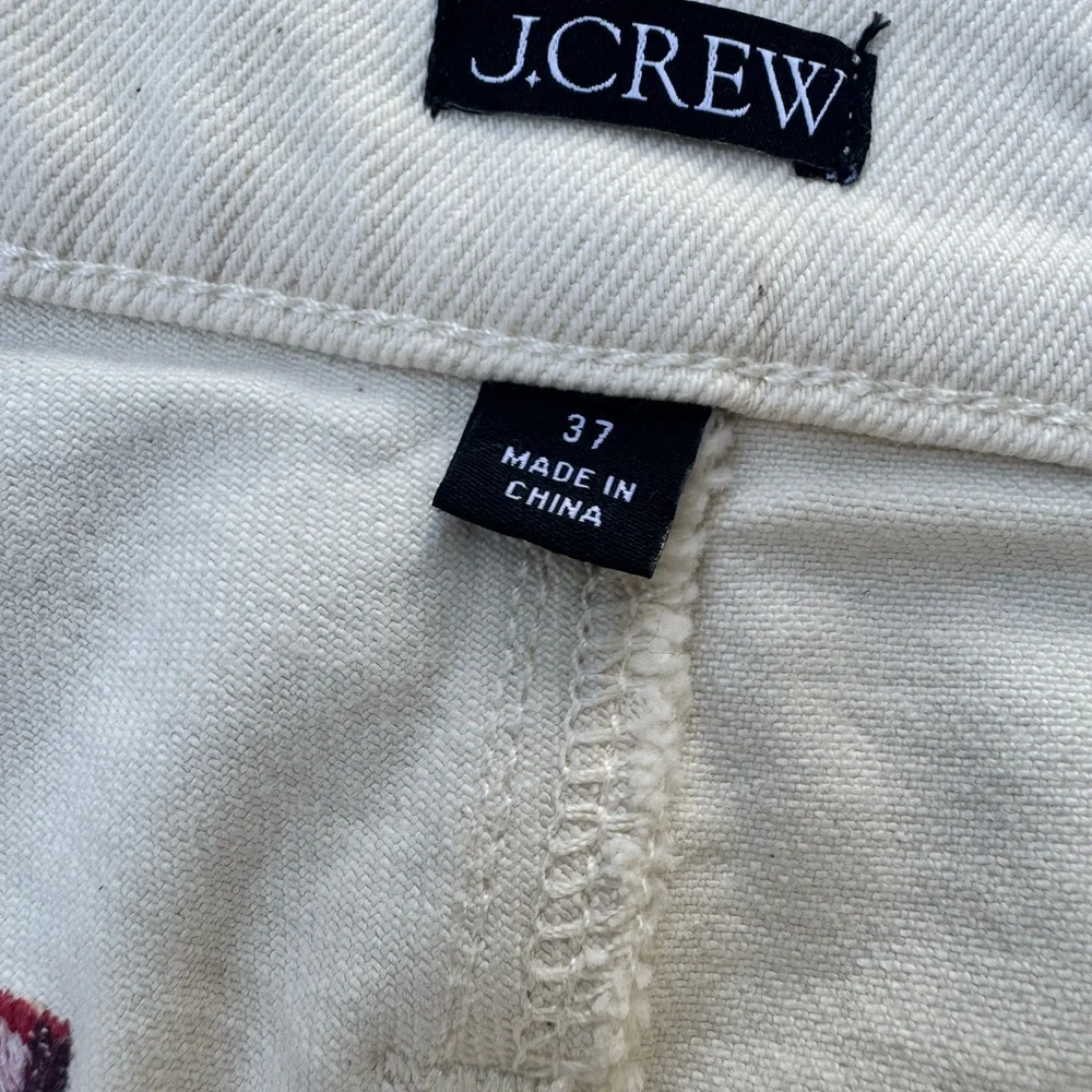 J. Crew White Denim Shorts with Red Strawberry Print - Picture 2 of 5